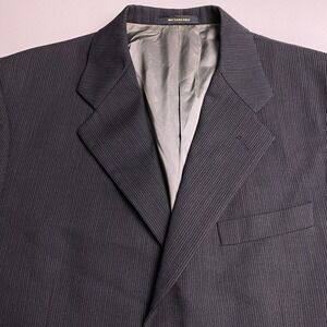 90s Monsieur Givenchy Blazer Suit Jacket (42L) Mens 3 Button Ventless Dark Gray